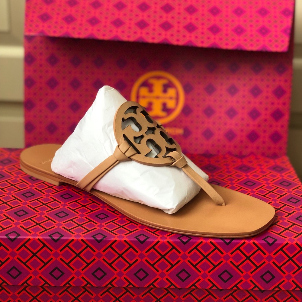 🆕Tory Burch Miller Sandal Natural Vachetta - Picture 2 of 8